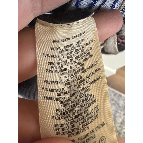 Anthropologie HWR Monogram Winged Patchwork Cardigan Size XS - Picture 12 of 13